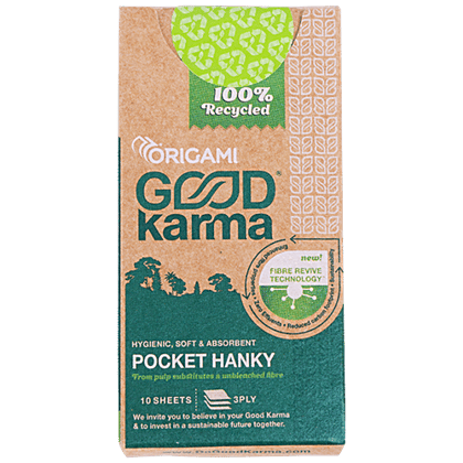 Origami Good Karma Pocket Hanky - 3 Ply, Soft, Highly Absorbent, 100 pcs