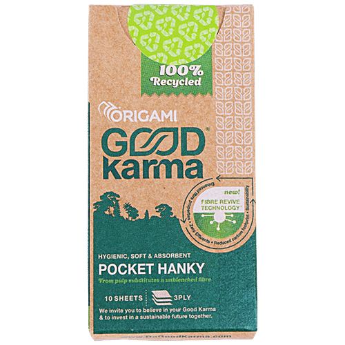 Origami Good Karma Pocket Hanky - 3 Ply, Soft, Highly Absorbent, 100 pcs