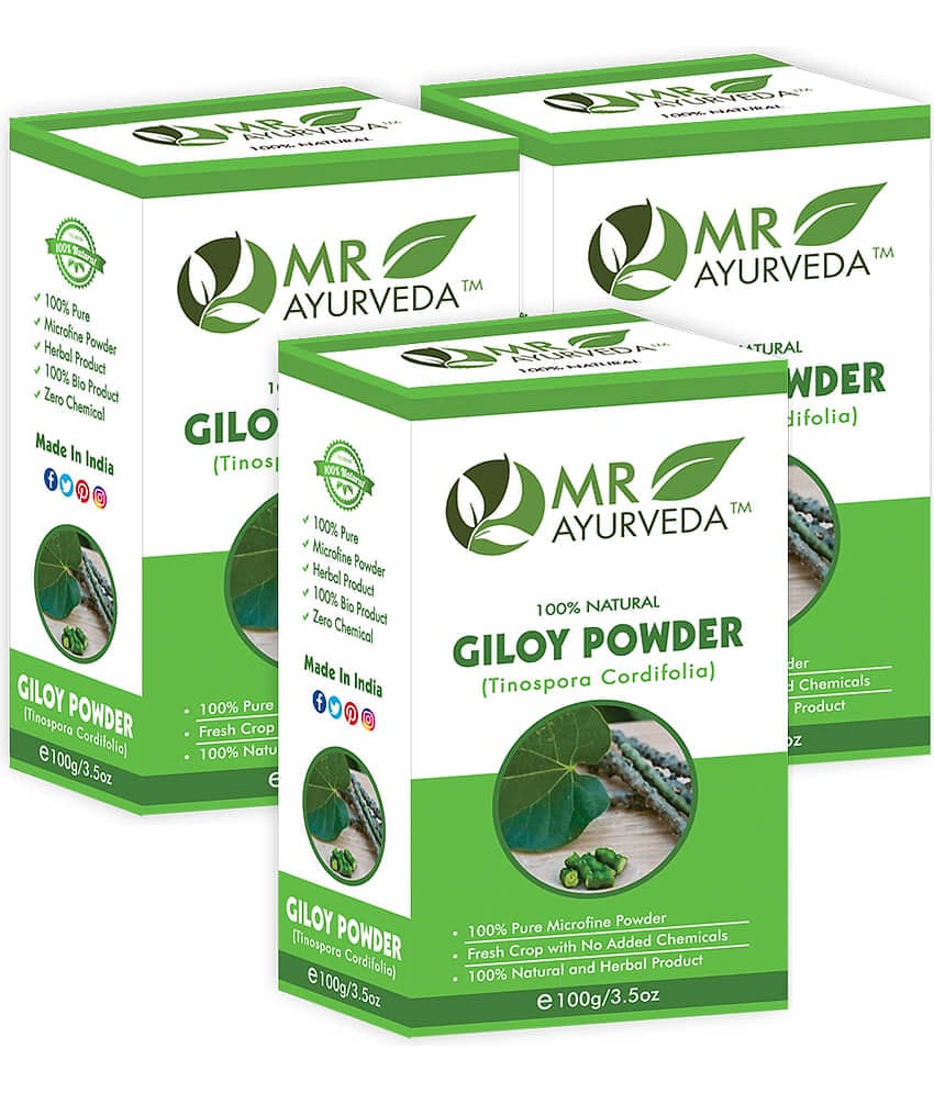 MR Ayurveda Organic Giloy Powder Hair Scalp Treatment 300 g Pack of 3
