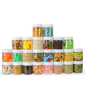 PearlPet Dibbi-130gm Plastic White Multi-Purpose Container ( Set of 12 )