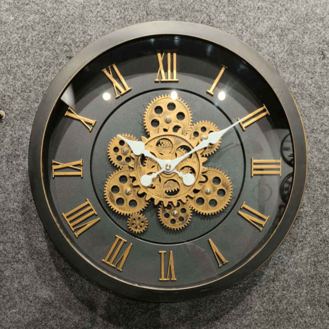 Royal Metal Gear Mechanical Clock Style 28-Antique / Dia: 16 inch / Metal