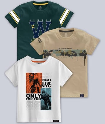 CODEZ Pack of 3 Boys Cotton Blend T-Shirt ( Multicolor )