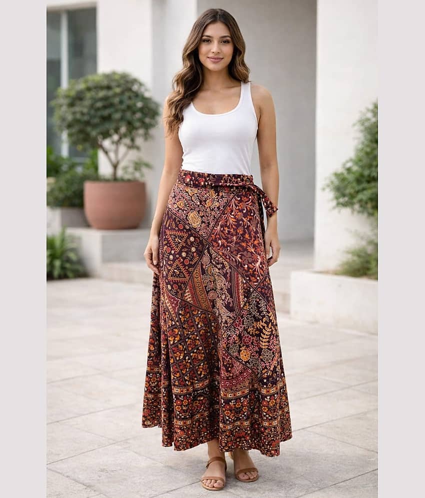 FrioNakdny Multi Color Cotton Women's Wrap Skirt ( Pack of 1 )
