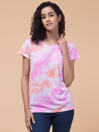 Hive91 Premium Women Cotton T-shirt: Tie-Dye Design, Comfortable Fit XXL