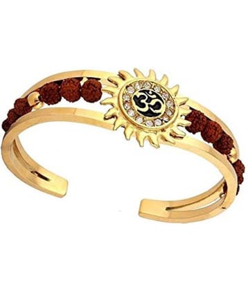 BHAUNE RETAILS Rudraksha Kadas American Diamond Gold Meena Bracelets Om Sun Cuff Kada Bracelet