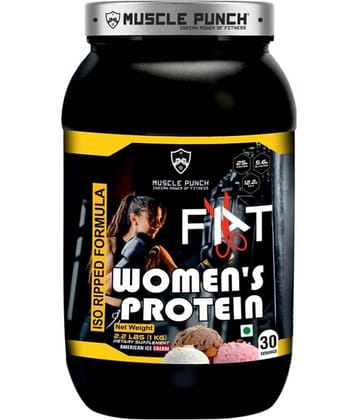 Muscle Punch - Women Protein Fat Loss Whey Protein Powder ( 1 kg , American Ice Cream - Flavour )