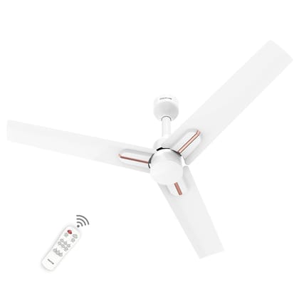 Polycab Wizzy Neo 1200mm 5-Star BLDC, Remote Ceiling fan for home| Free Installation| 55% Energy Saving, 100% Copper, High Air Delivery, 6 Speed Setting, Reversible & Timer | 4-yr Warranty【White Gold】