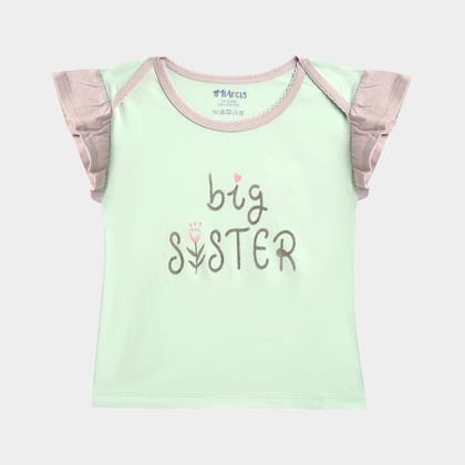 Baby Girl Sweet Spring Big Sister Top-2-3 Y / Green