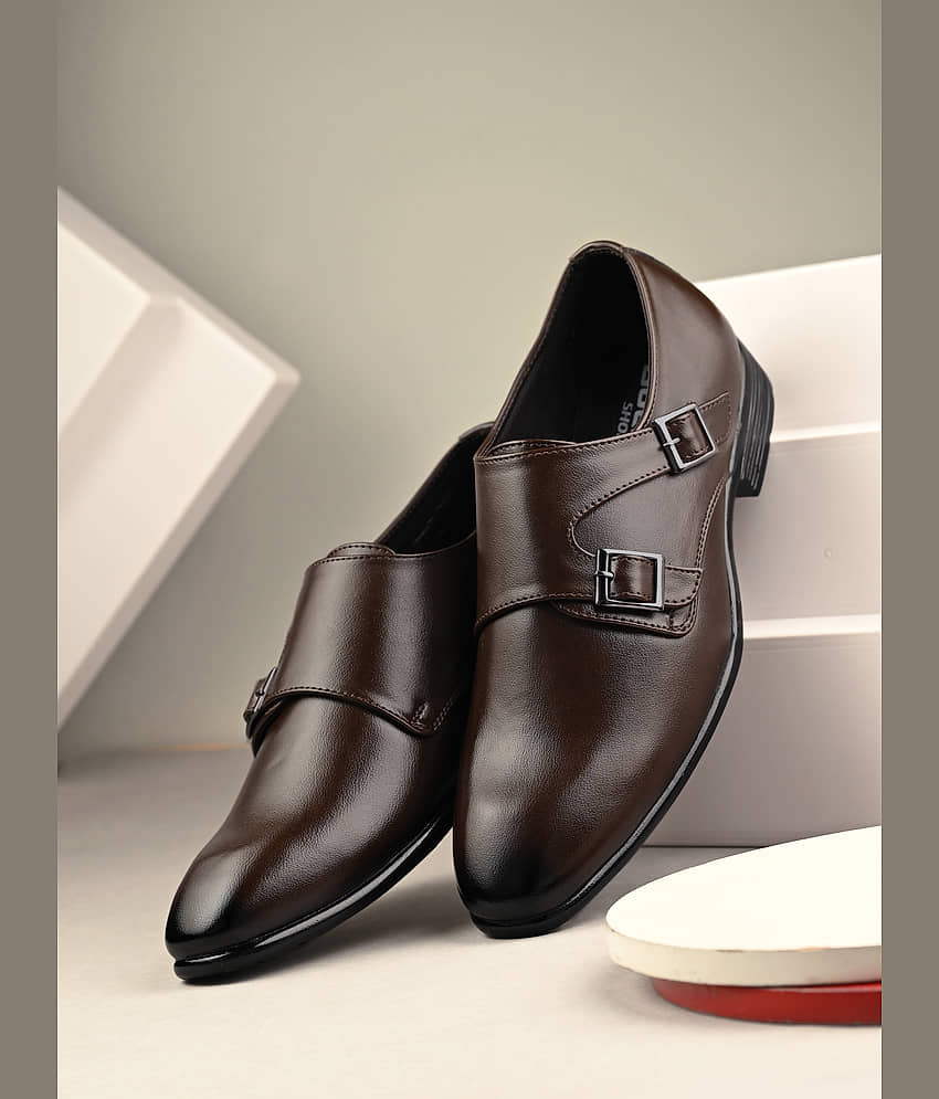 Bucik Black Men's Monk Strap Formal Shoes