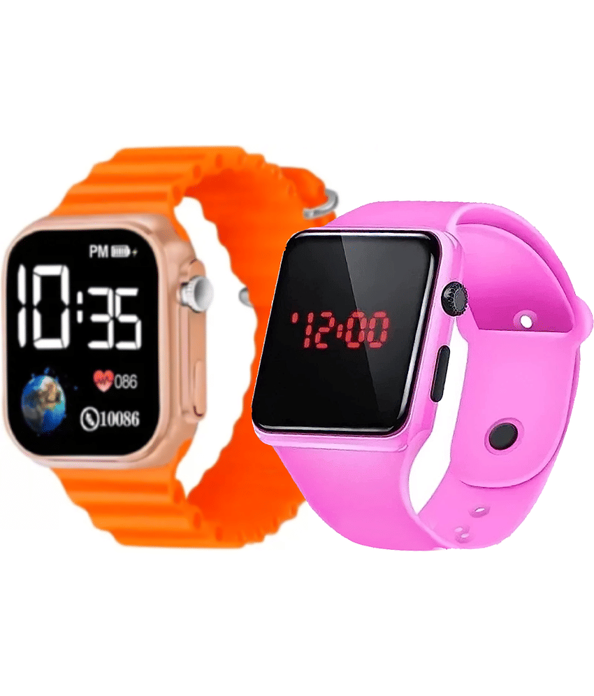 DECLASSE Orange Rubber Digital Womens Watch