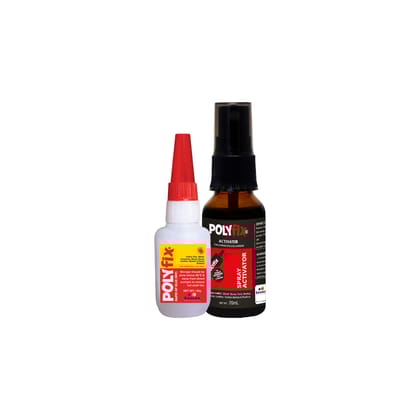 Polyfix MV Glue + Glass Spray Activator Combo Kit: Versatile Adhesive for Wood, Metal, and More - 20g+20ml