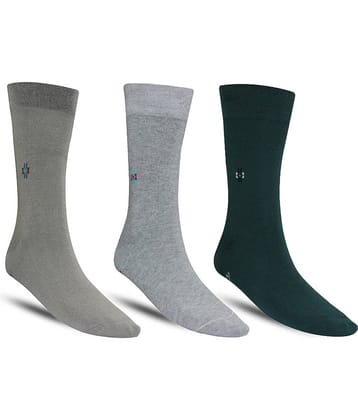 Dollar - Cotton Men's Self Design Multicolor Full Length Socks ( Pack of 3 )