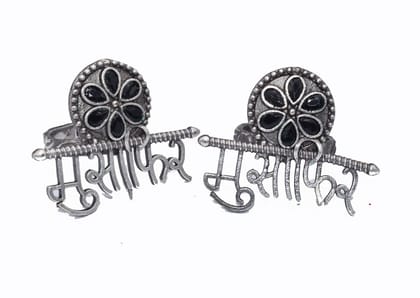 Silver Replica Stone Work Oxidized Stud Earring , SER-102-Per Pair