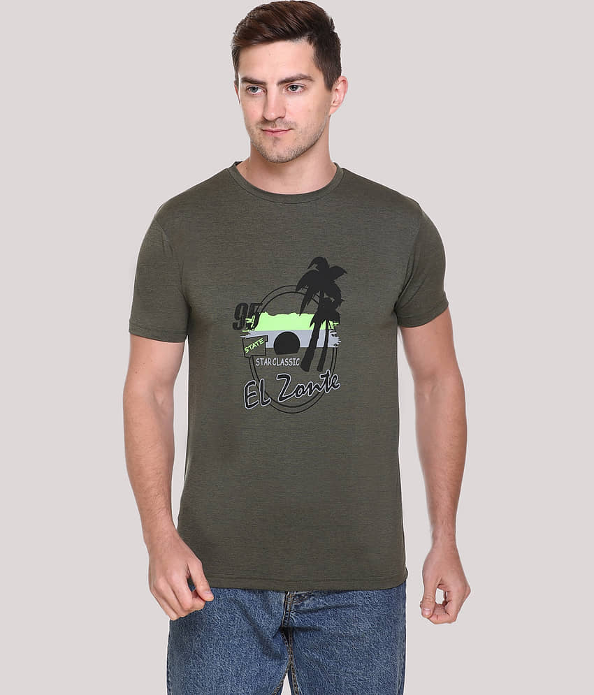 RF RAVES - Olive Polyester Regular Fit Men's T-Shirt ( Pack of 1 )