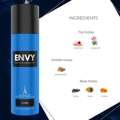 ENVY Pack of 3 Dark Deos For Men - 120ml Each