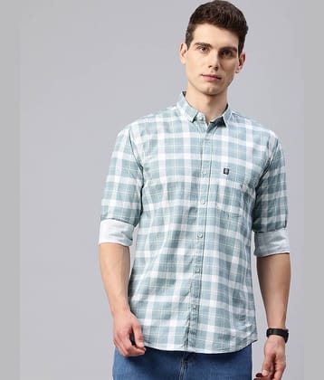 MAJESTIC MAN 100% Cotton Slim Fit Checks Full Sleeves Men's Casual Shirt - Blue ( Pack of 1 )