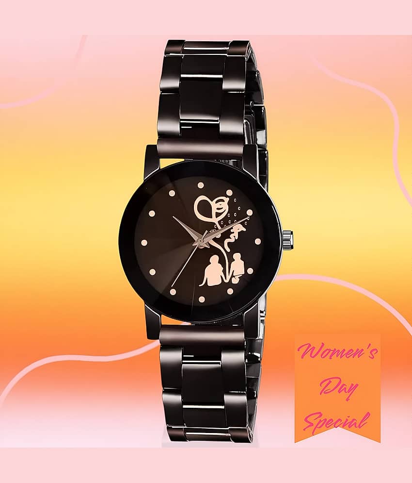 Cosmic Black Metal Analog Womens Watch