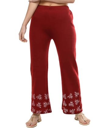 IndiWeaves Pack of 1 Woollen Straight Women's Palazzos ( Maroon )