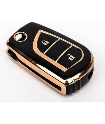 TANTRA Soft TPU Premium Keycover Compatible with Toyota Corolla | Altis | Innova Crysta 2 Button Car Smart Key