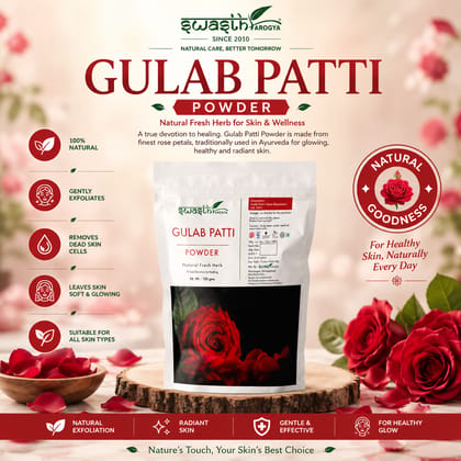Swasth Arogya Gulab Patti Powder - 1 Pack Of Fresh Gulab Patti Powder (100g)