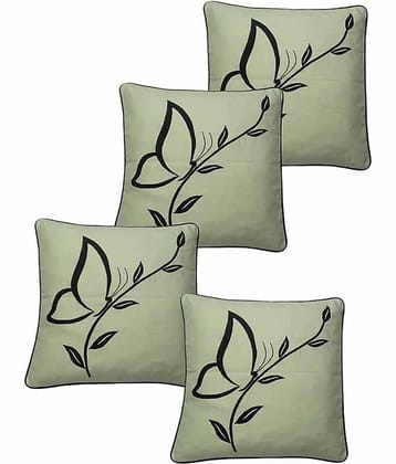 Hugs'n'Rugs Green Cotton Cushion Covers - Set Of 4
