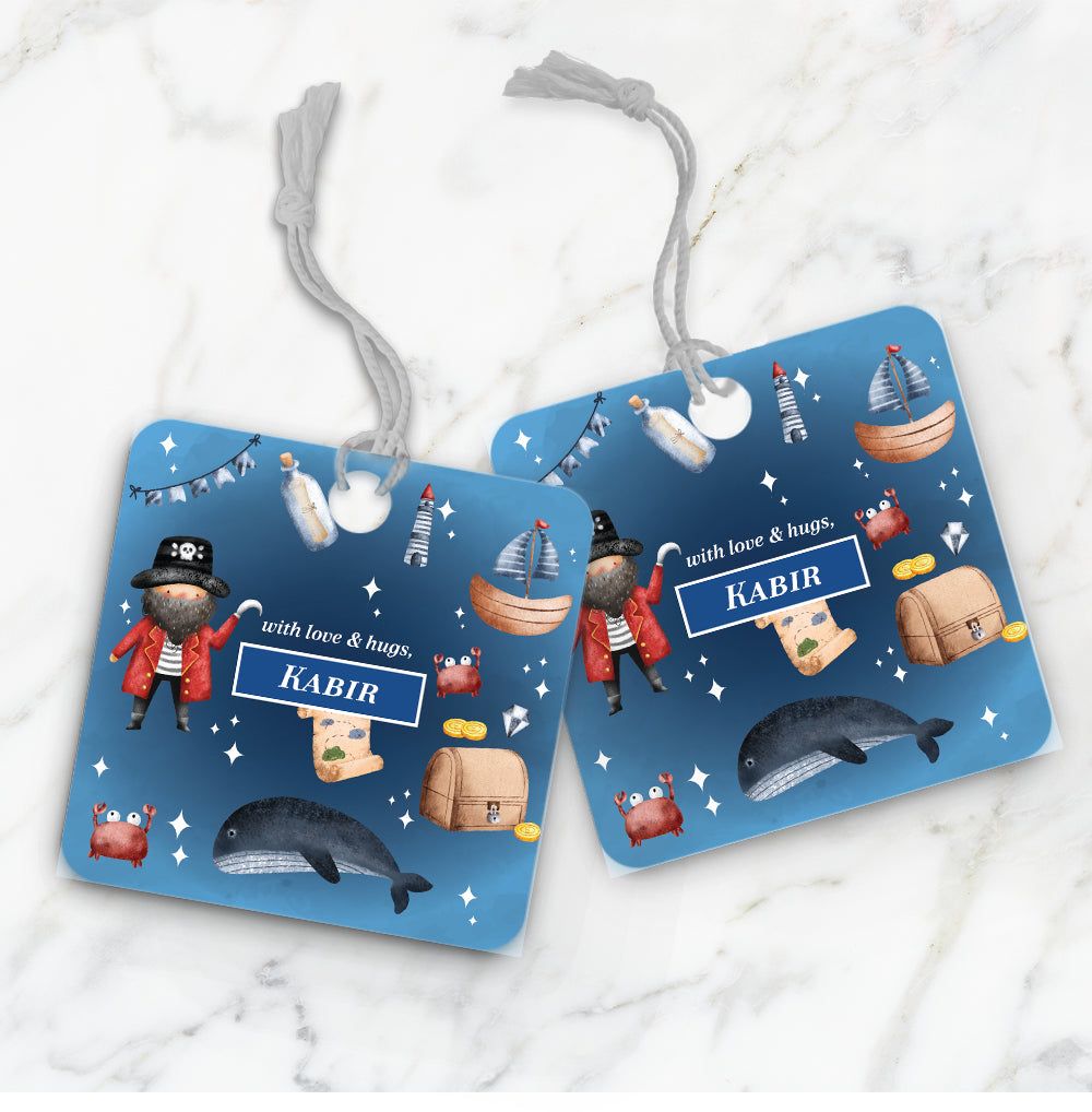 Treasure Island Gift Tag (kids)-Navy Gradient