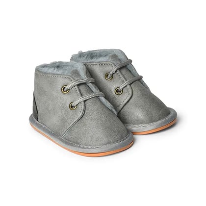 Cuddle Unisex Comfy Rabbit Fur Shoes-0-6 M / Grey