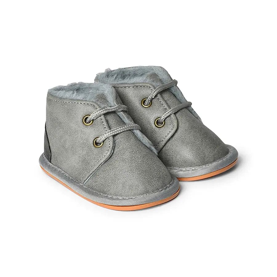 Cuddle Unisex Comfy Rabbit Fur Shoes-0-6 M / Grey