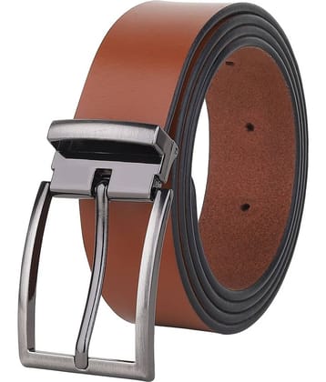 SILKSHOPPING - Tan 100% Leather Men's Formal Belt ( Pack of 1 )