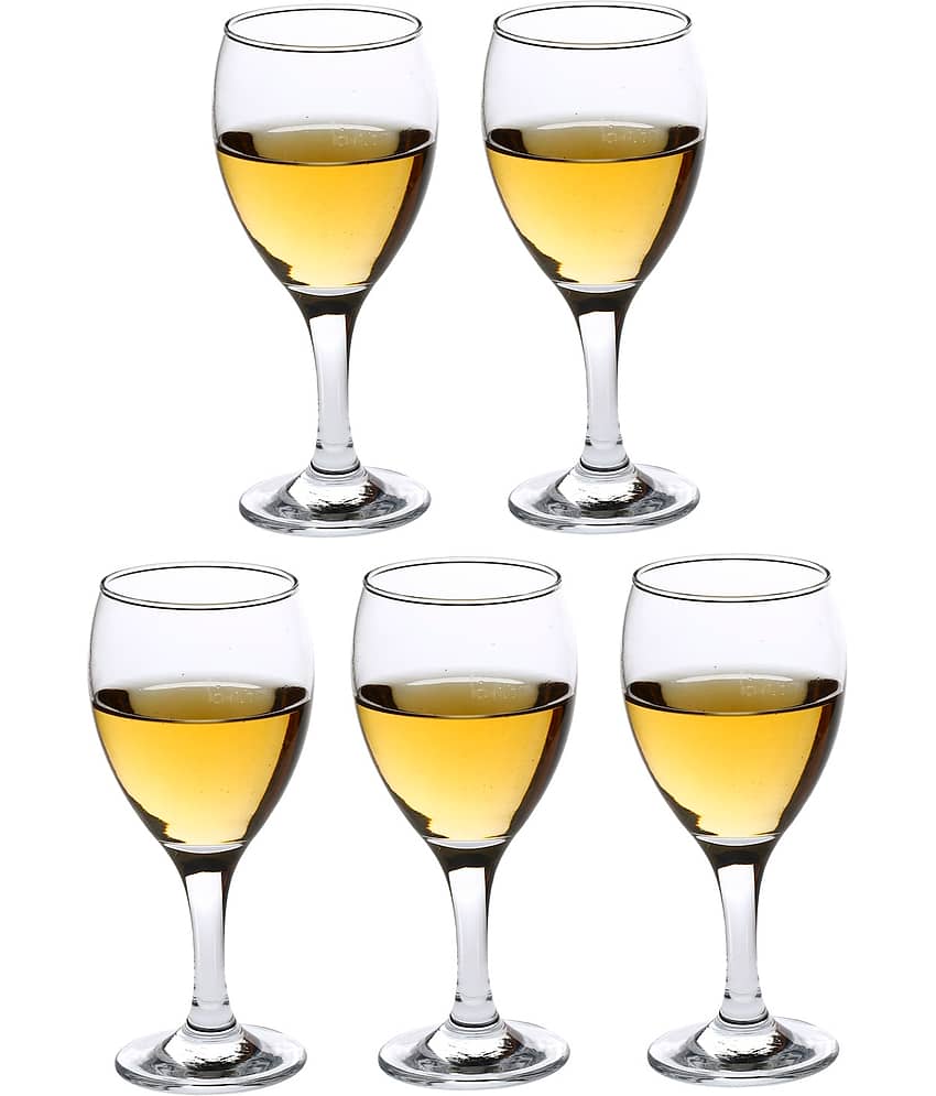 Afast Wine  Glasses Set,  250 ML - (Pack Of 5)