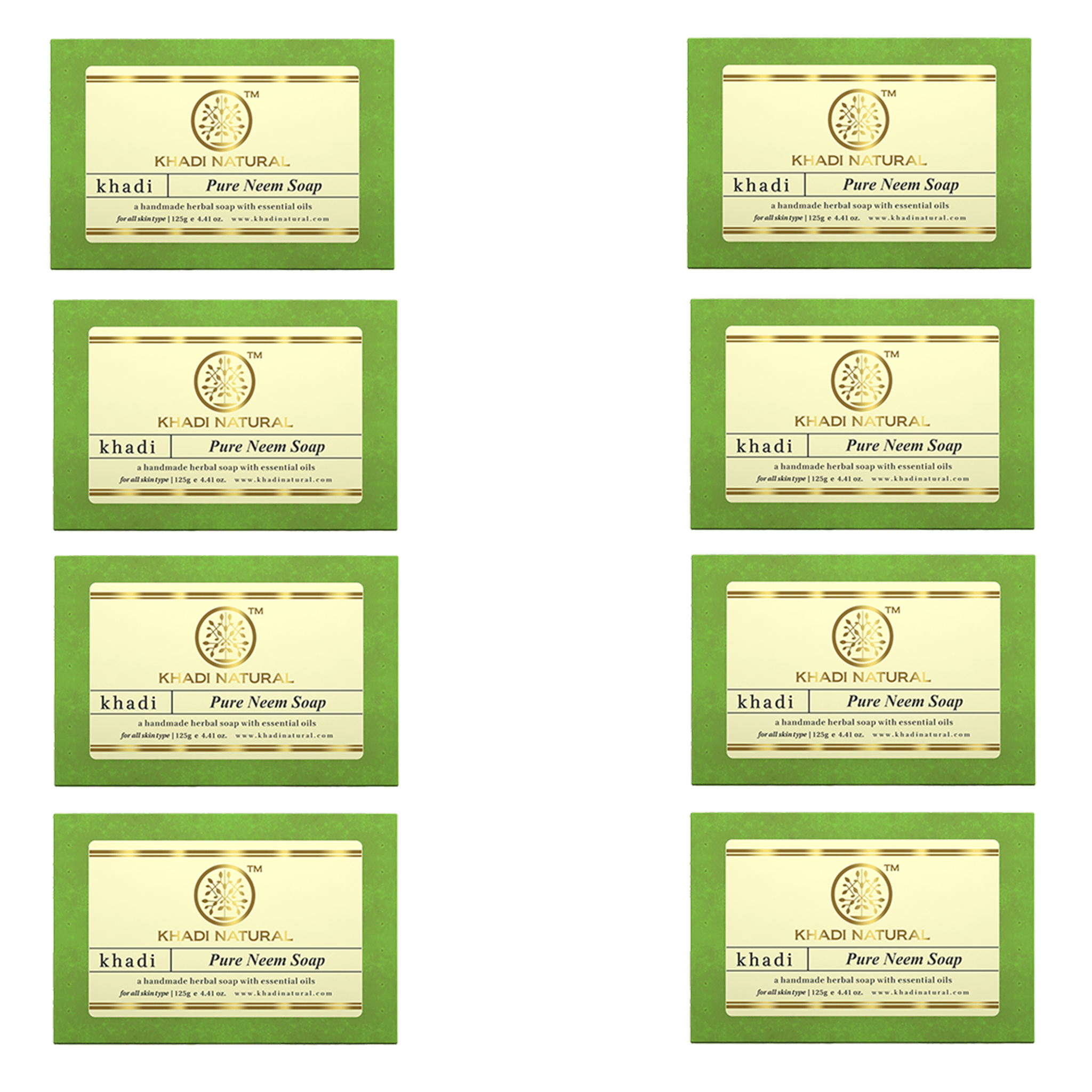 Khadi Natural Pure Neem Soap Combo Pack Of 8 – 125gm Each