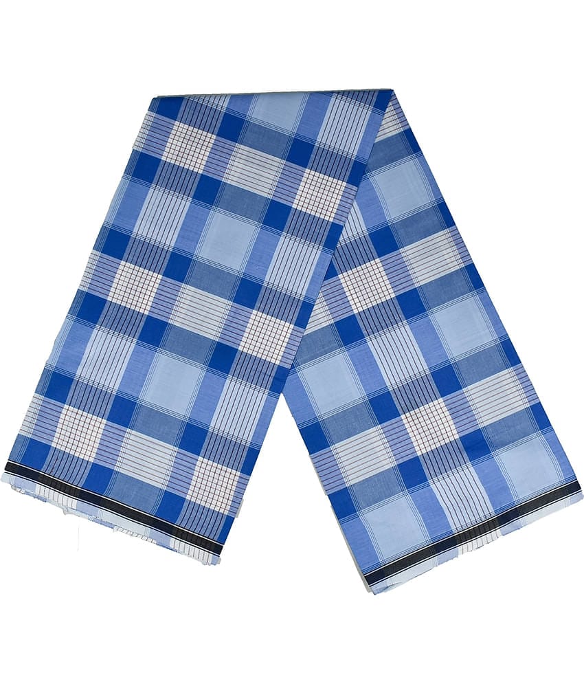 Shyam Handloom Cotton Men's Lungi Blue ( Pack of 1 )