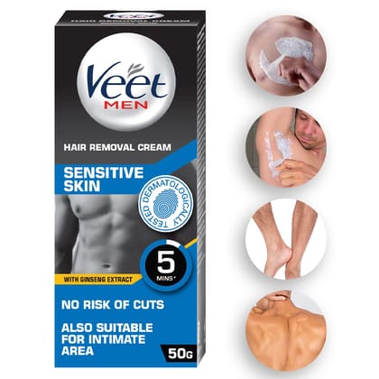 Veet Hair Removal Cream For Men, Sensitive Skin, 50G