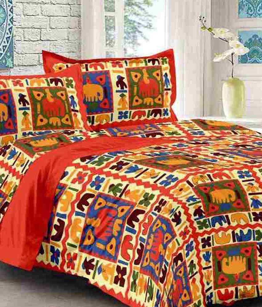 Uniqchoice Cotton King Bedsheet ( Multi )
