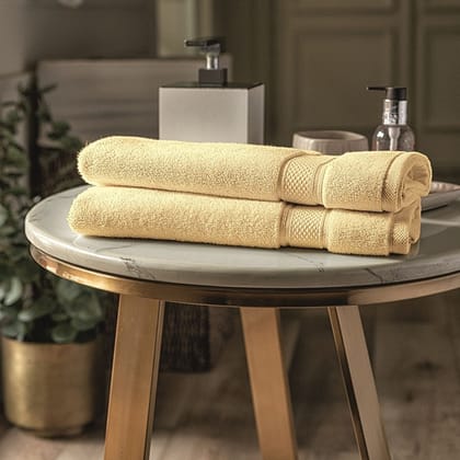 DDECOR - Crest Collection 100% Cotton Bomboo   650TC Hand Towel |40 CM X 60 CM| - Gold