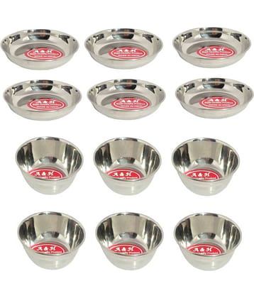 A & H ENTERPRISES 12 Pcs Stainless Steel Cereal Bowl 150 mL