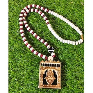Shyam Baba Tulsi Mala Beads Wood Necklace