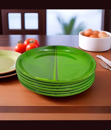 Inpro 6 Pcs Melamine Dark Green Half Plate