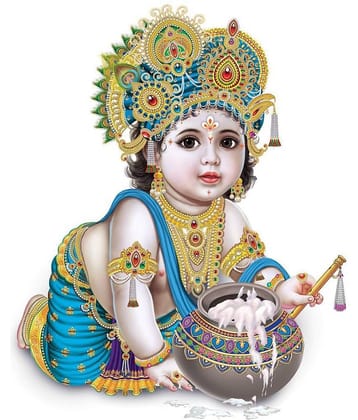 Asmi Collection Little God Krishna with Flute Wall Sticker ( 60 x 50 cms )