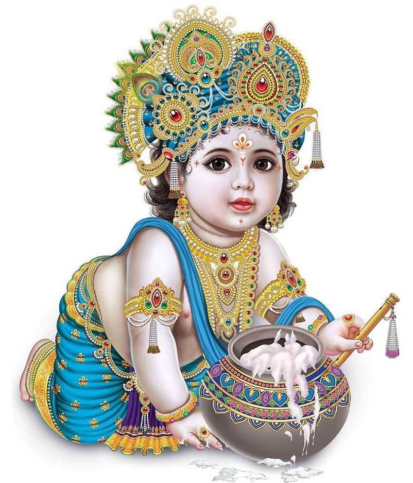 Asmi Collection Little God Krishna with Flute Wall Sticker ( 60 x 50 cms )