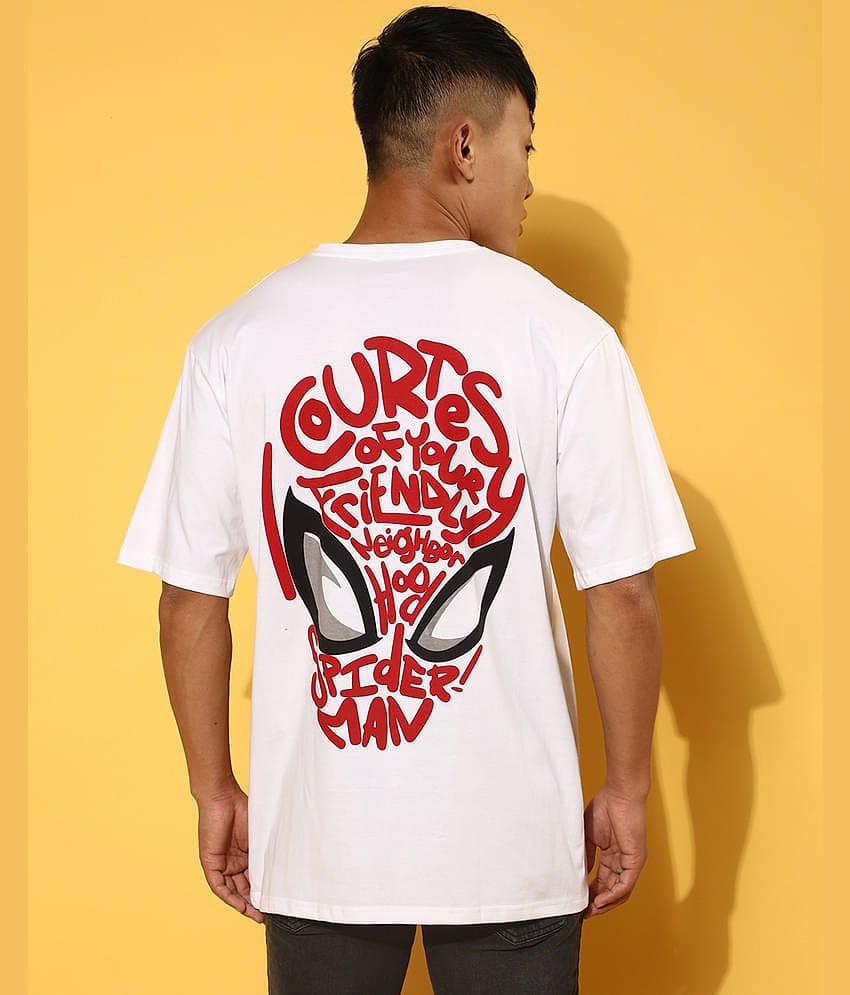 Veirdo Pack of 1 Cotton Oversized Fit Men's T-Shirt ( White )