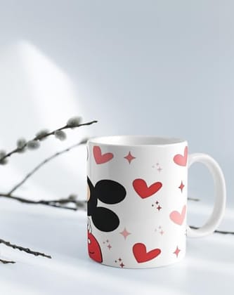 The Magical Gifts Mickey and Minnie Theme Love Mug Cute Cartoon Couple Ceramic Coffee Mug Romantic Gift for Boyfriend Girlfriend Anniversary Birthday Valentine Decor