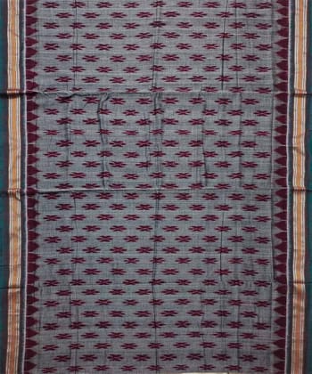 Gray colour handwoven cotton saree