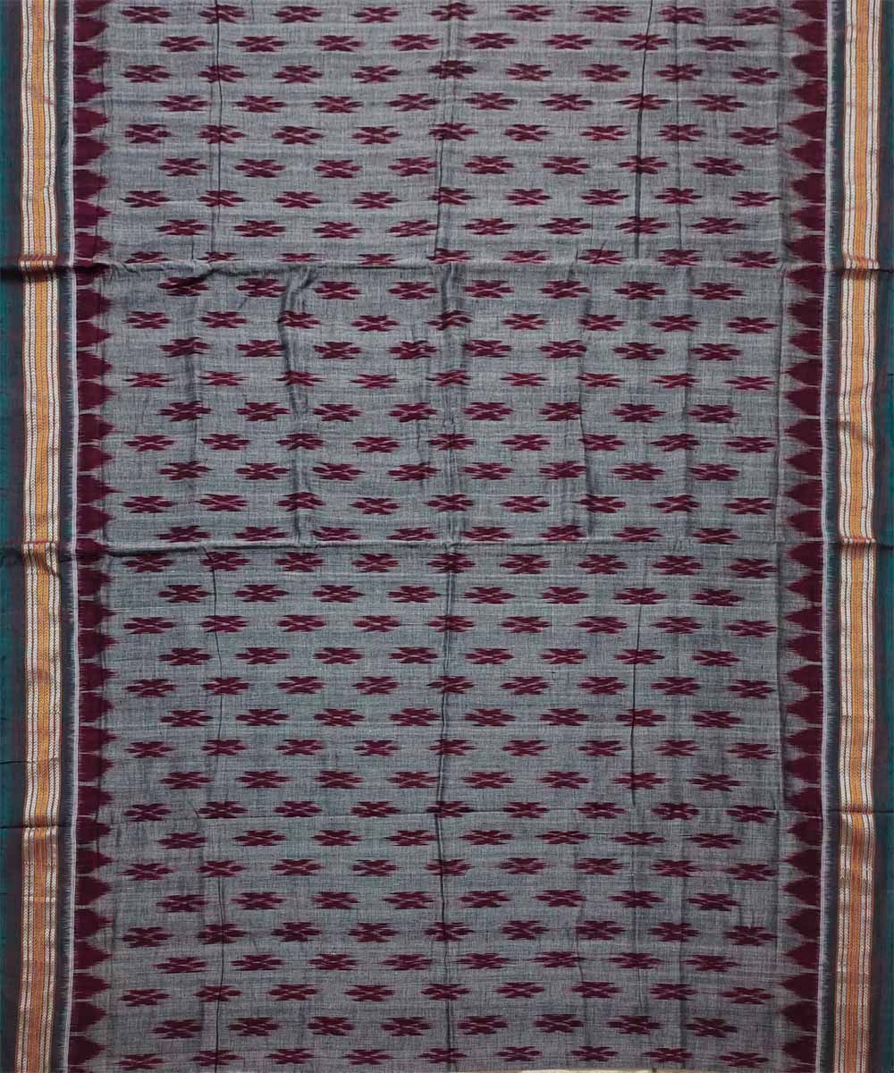 Gray colour handwoven cotton saree