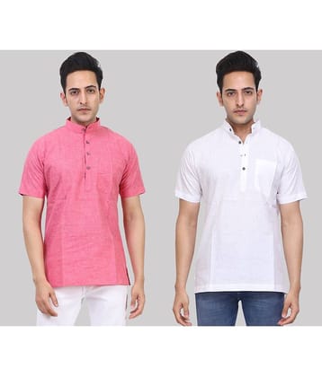 Kundan - Muticolor Cotton Blend Men's Regular Kurta ( Pack of 2 )