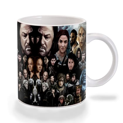 Multicolor Game Of Thrones Chracter Artwork Ceramic Mug