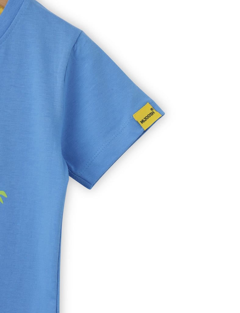 Elegant Kids Boys T shirt Cotton All aboard blue lil Cool Dino 2025 at ShopCircuit | ONDC