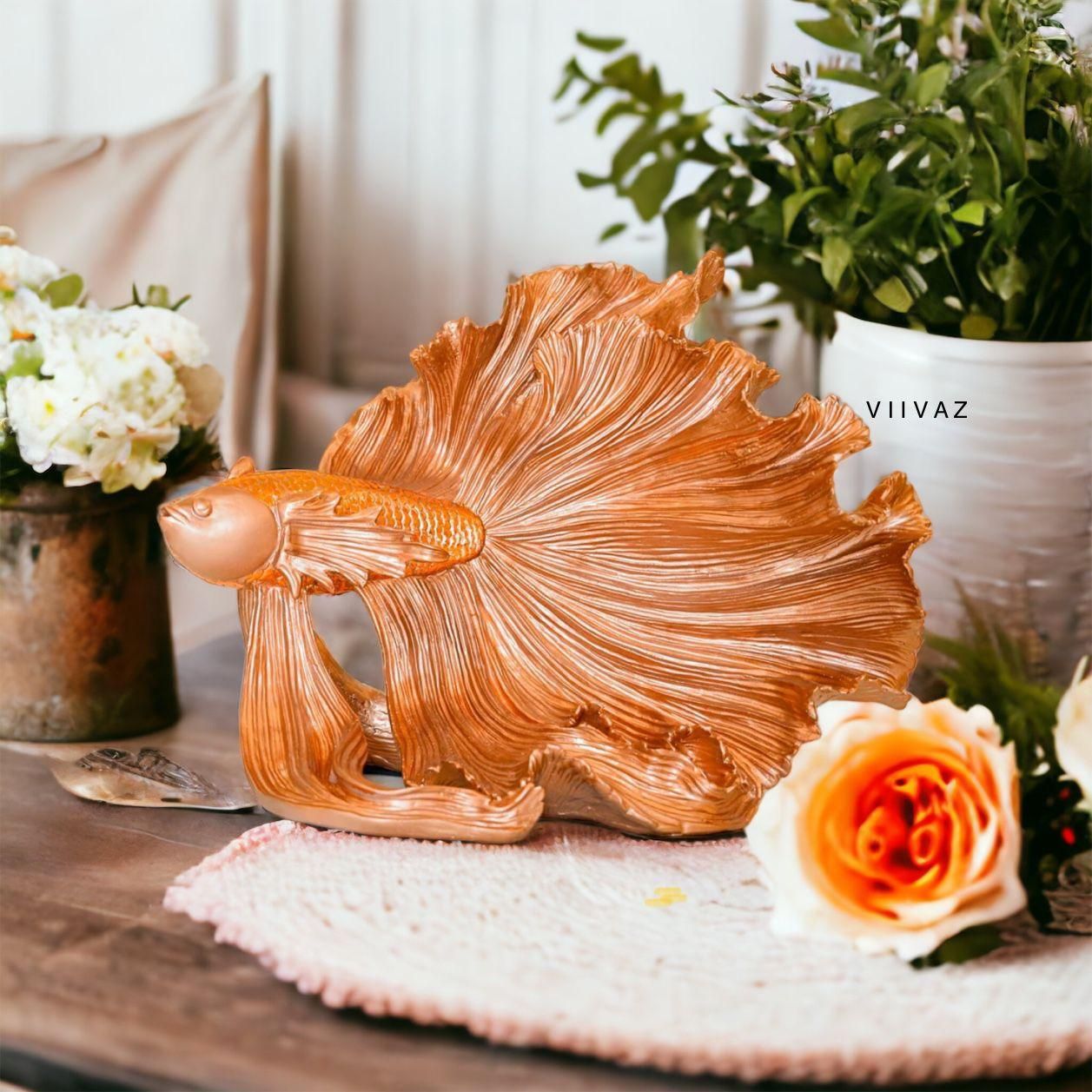SIAMESE LUCKY FISH - Bring its own luck to your place-Rose Gold / Resin / L: 17 | W: 8 | H: 12 (inch)