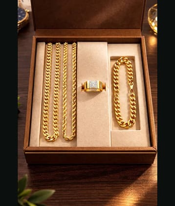 Abrexo Gold Plated Alloy Chain ( Pack of 4 )