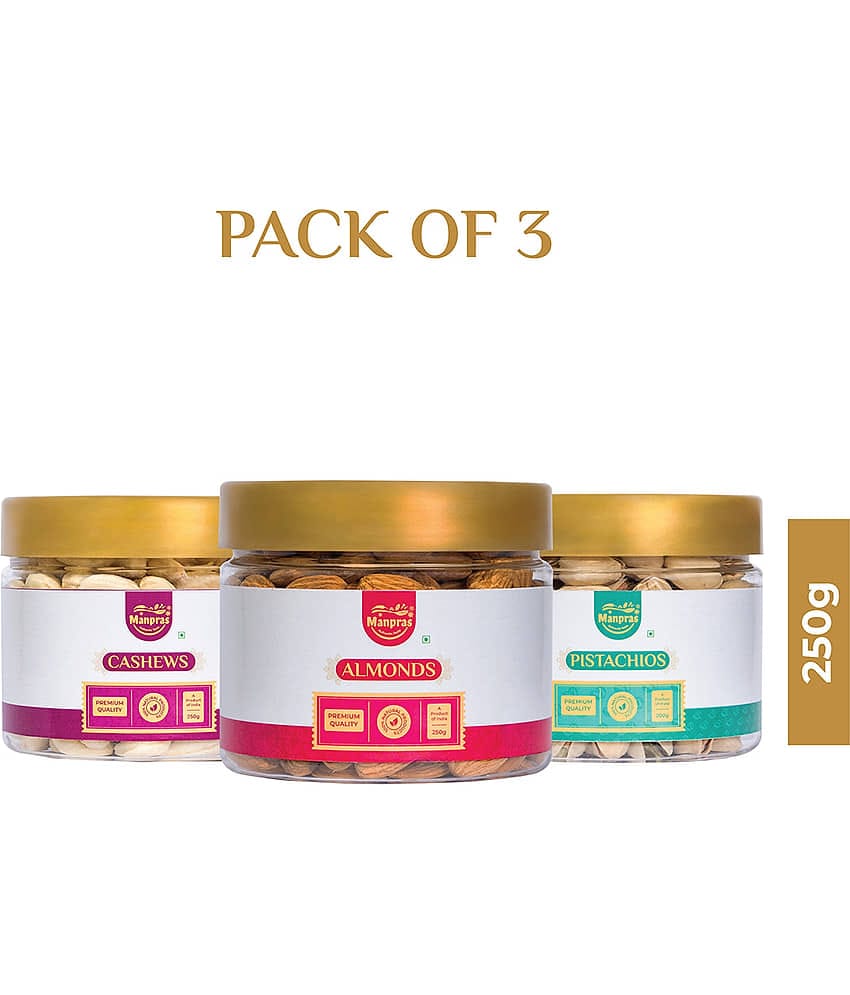 Manpras Premium Dryfruit Combo Cashew 250Gm,Almond 250Gm,Pista 200Gm..